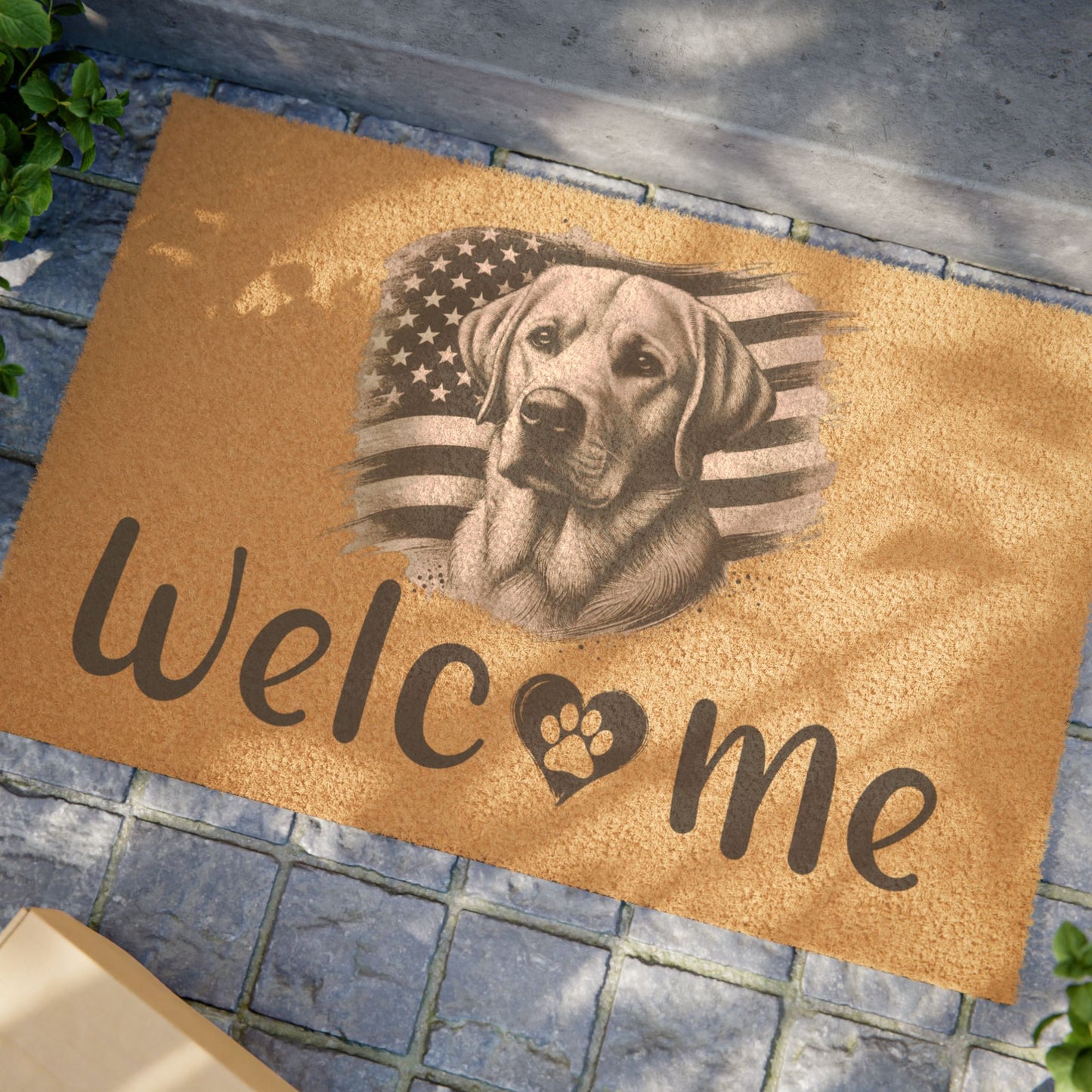 Labrador American Flag Welcome Mat