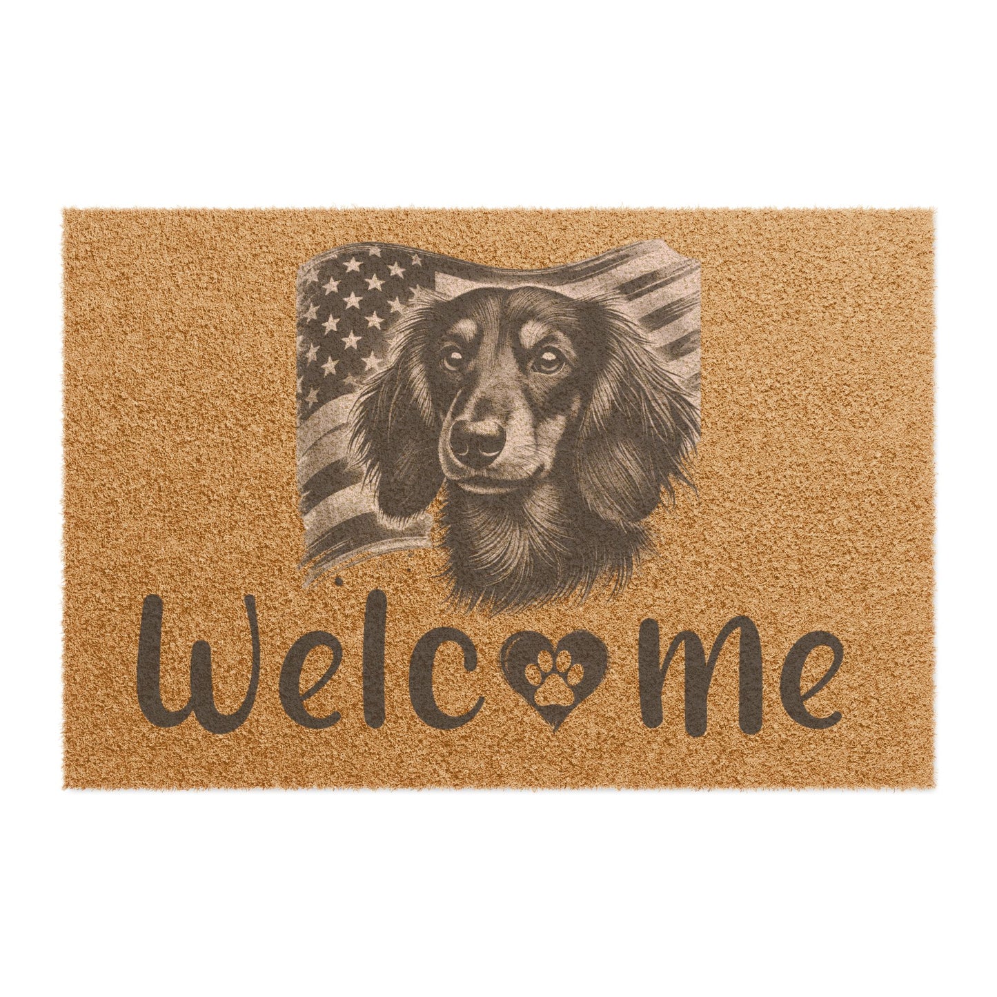 Dachshund American Flag Welcome Mat