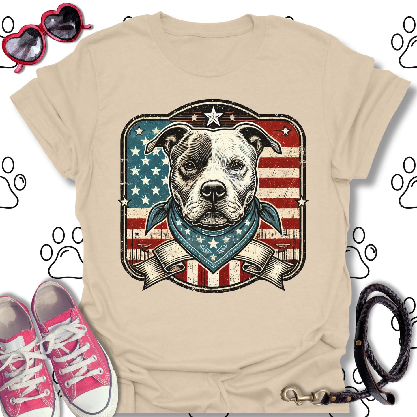 Patriotic Pitbull Vintage American