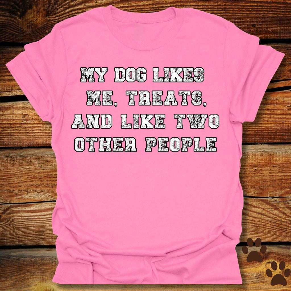 My Dog Likes Me, Treats, and Two Other People Shirt