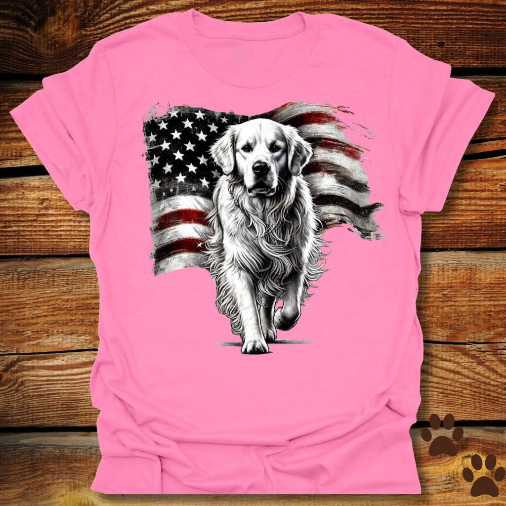 Golden Retriever American Flag Shirt