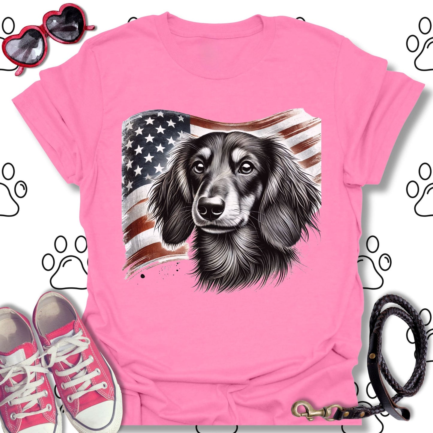 Dachshund American Flag T-Shirt