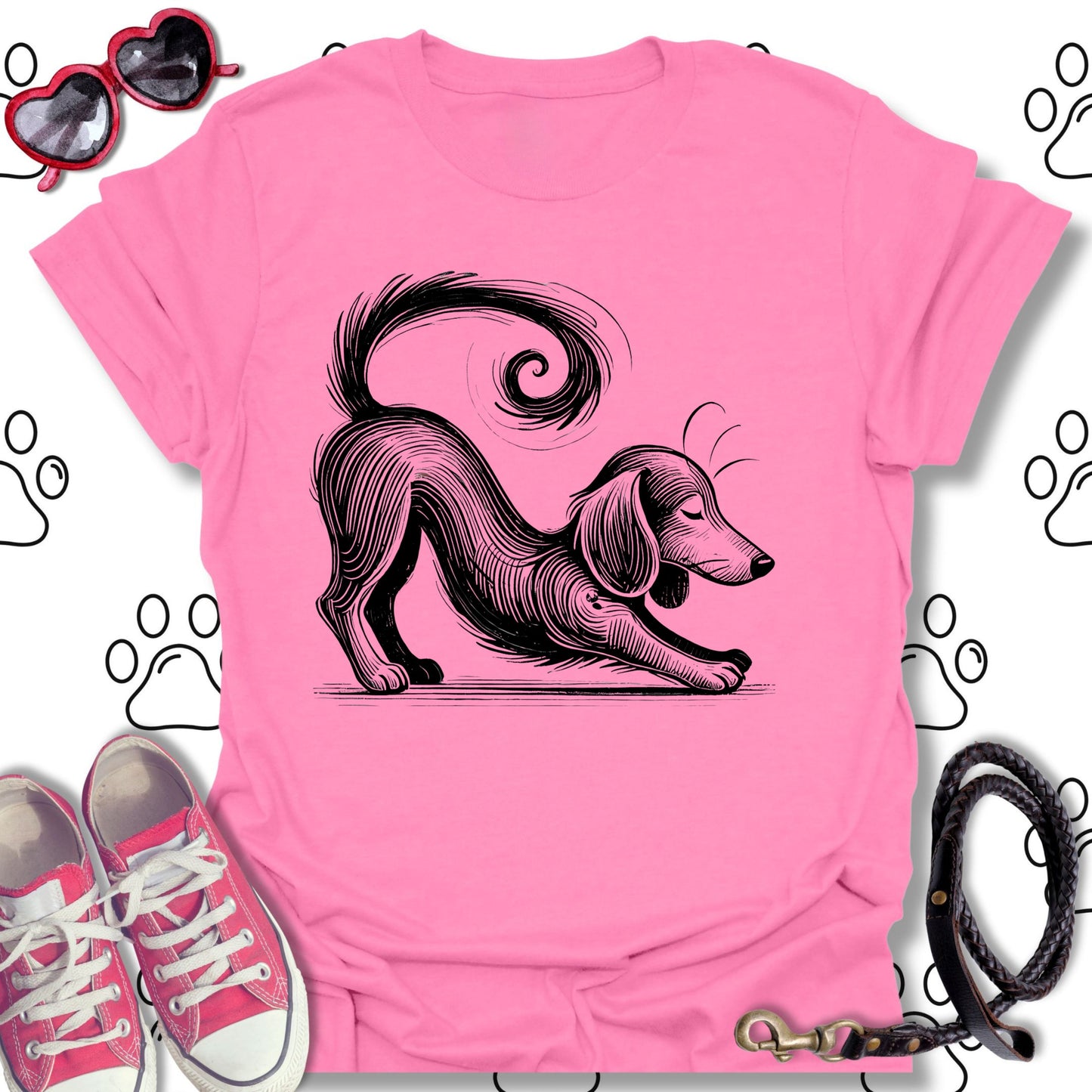 Playful Dachshund Stretch Shirt