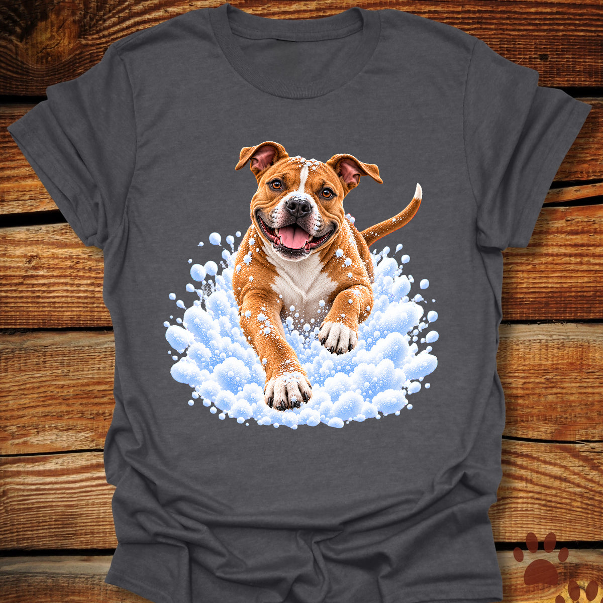 Pit Bull Snow Day T-Shirt - Front & Back Print