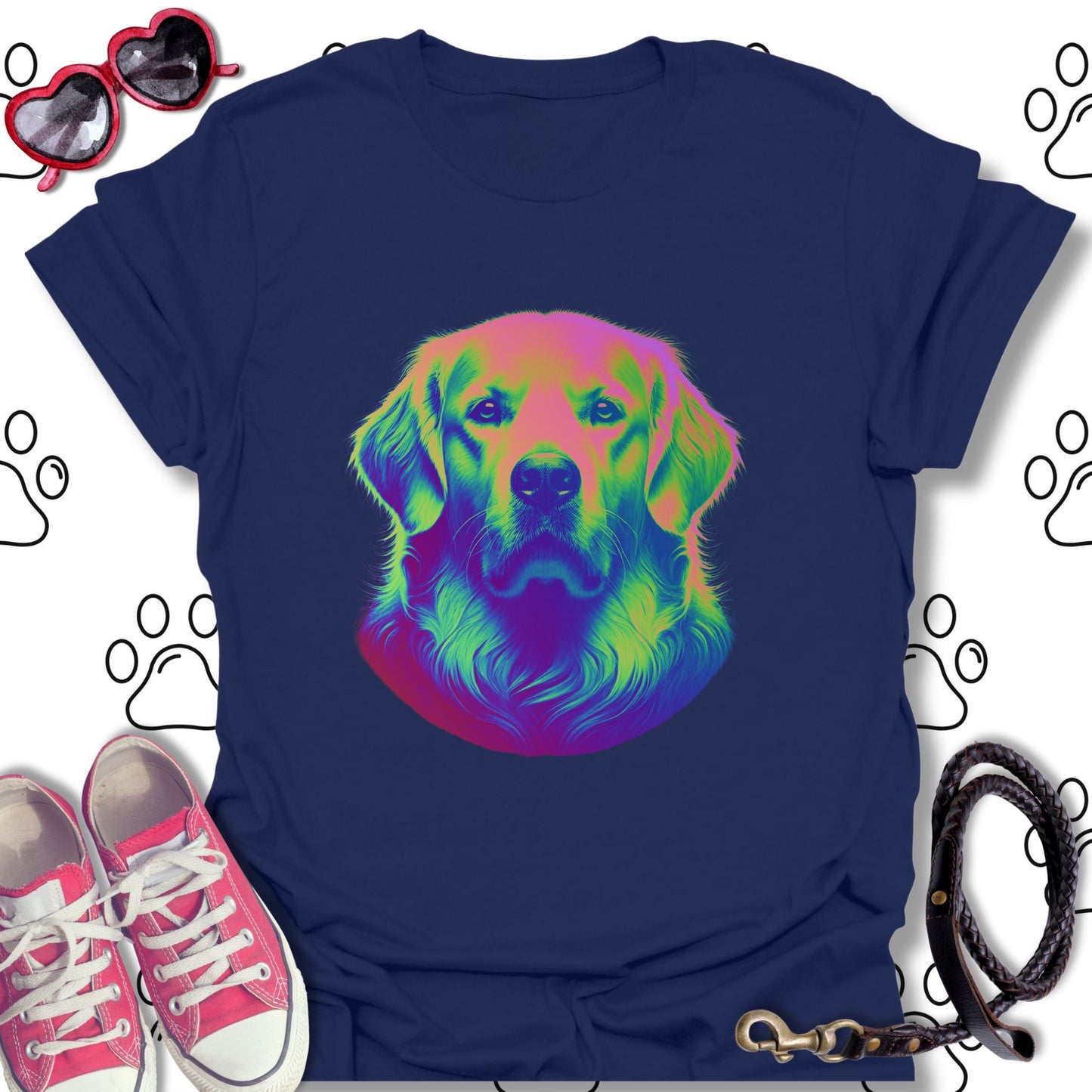 Colorful Psychedelic Golden Retriever