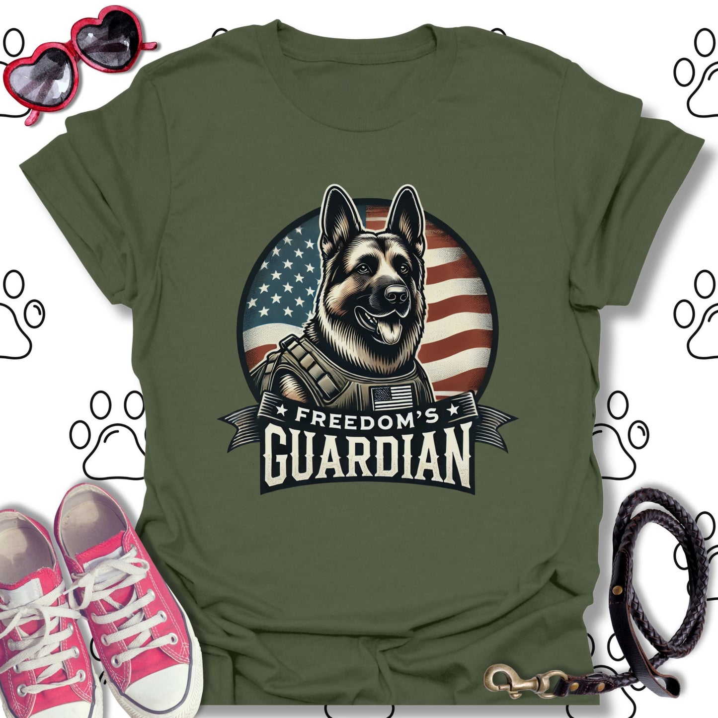 Freedom's Guardian – Patriotic Military Dog