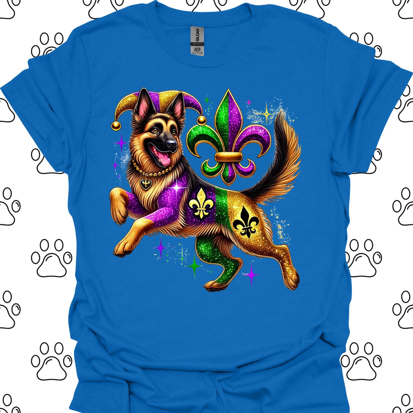 German Shepherd Mardi Gras T-Shirt