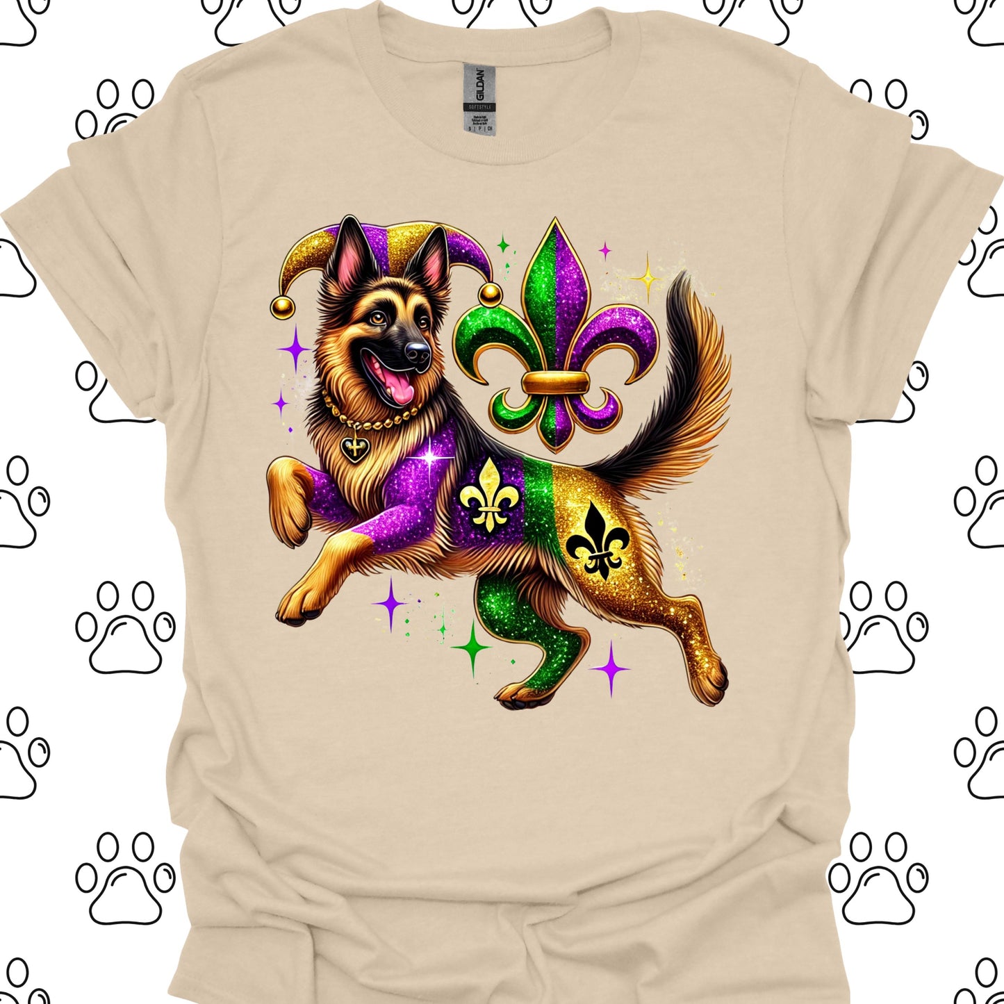 German Shepherd Mardi Gras T-Shirt