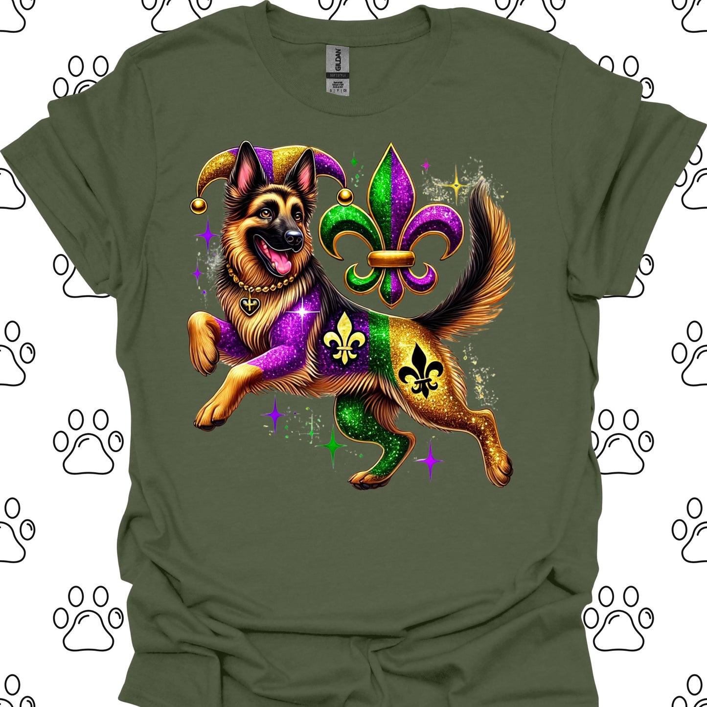 German Shepherd Mardi Gras T-Shirt