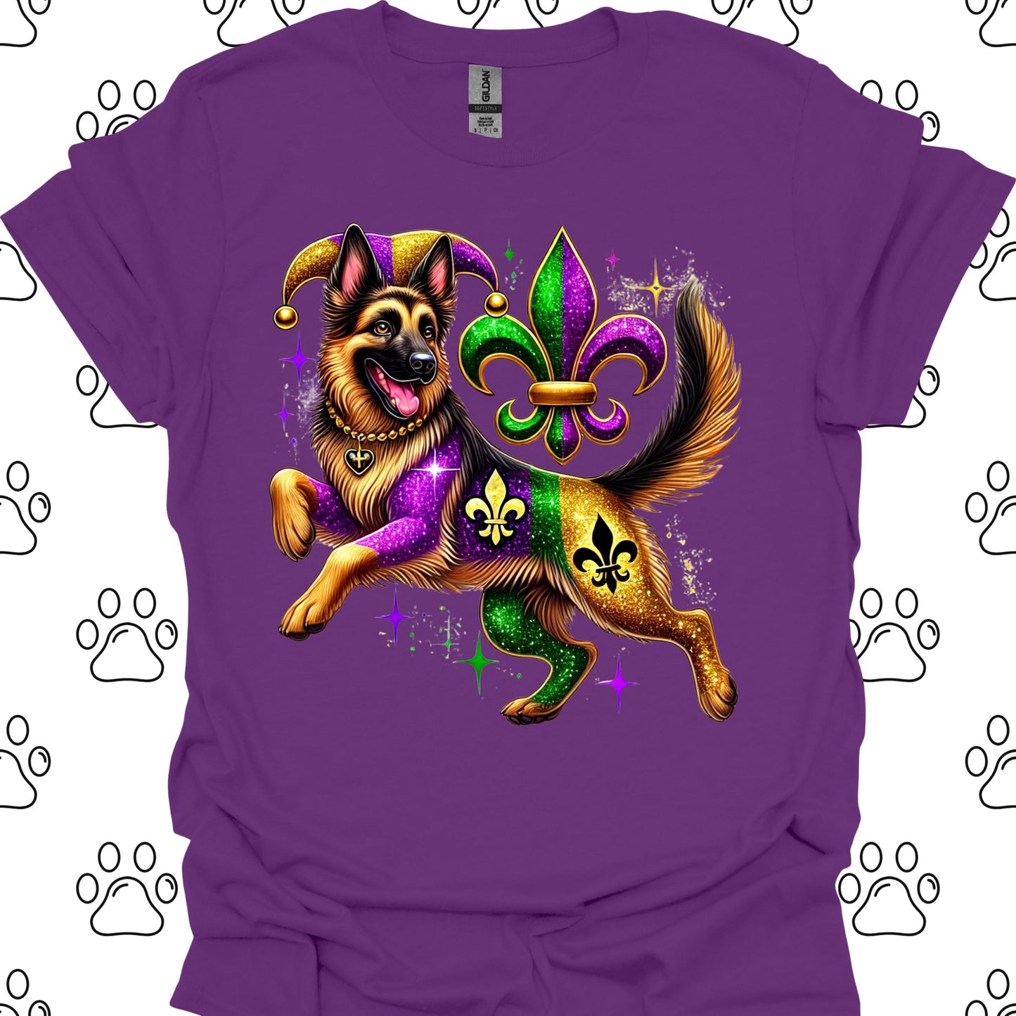 German Shepherd Mardi Gras T-Shirt