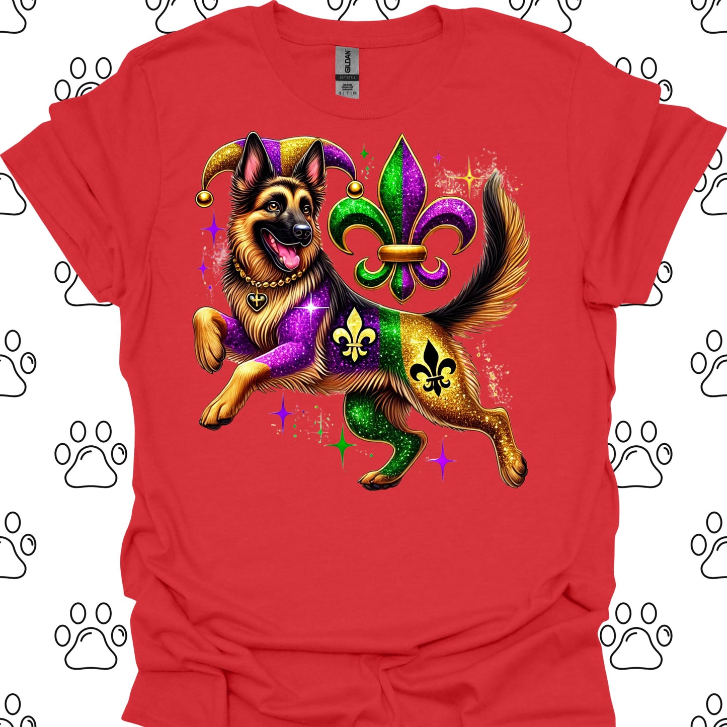 German Shepherd Mardi Gras T-Shirt
