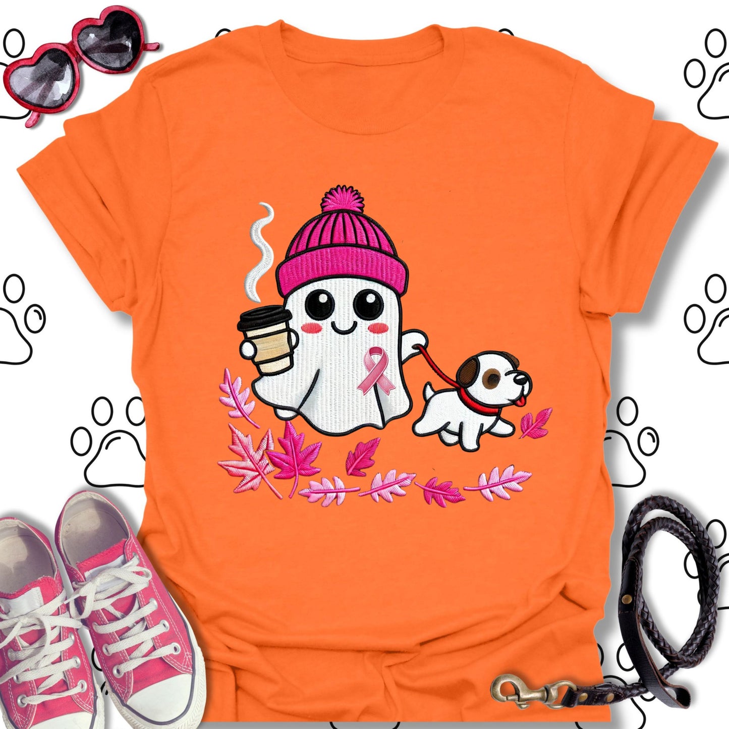 Puppy Ghost Breast Cancer Awareness Shirt