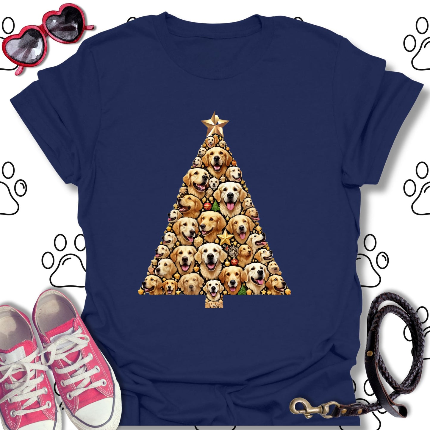 Golden Retriever Christmas Tree Shirt