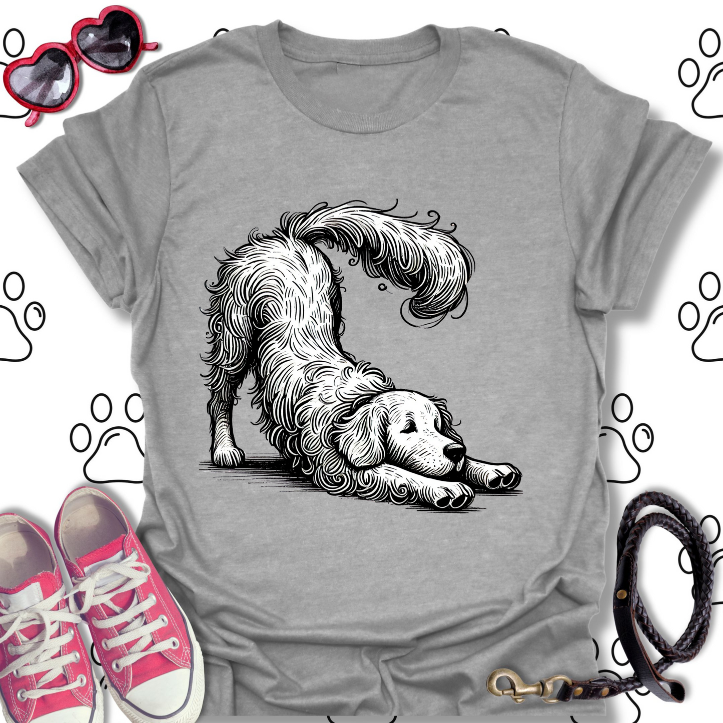 Playful Golden Downward Dog