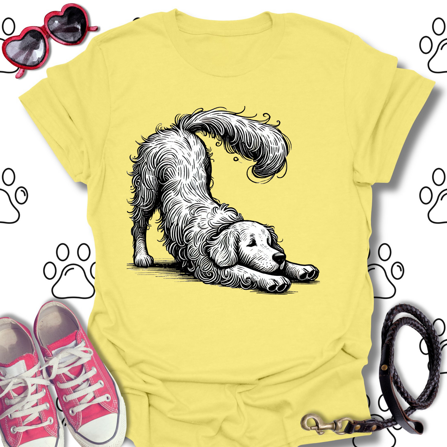 Playful Golden Downward Dog