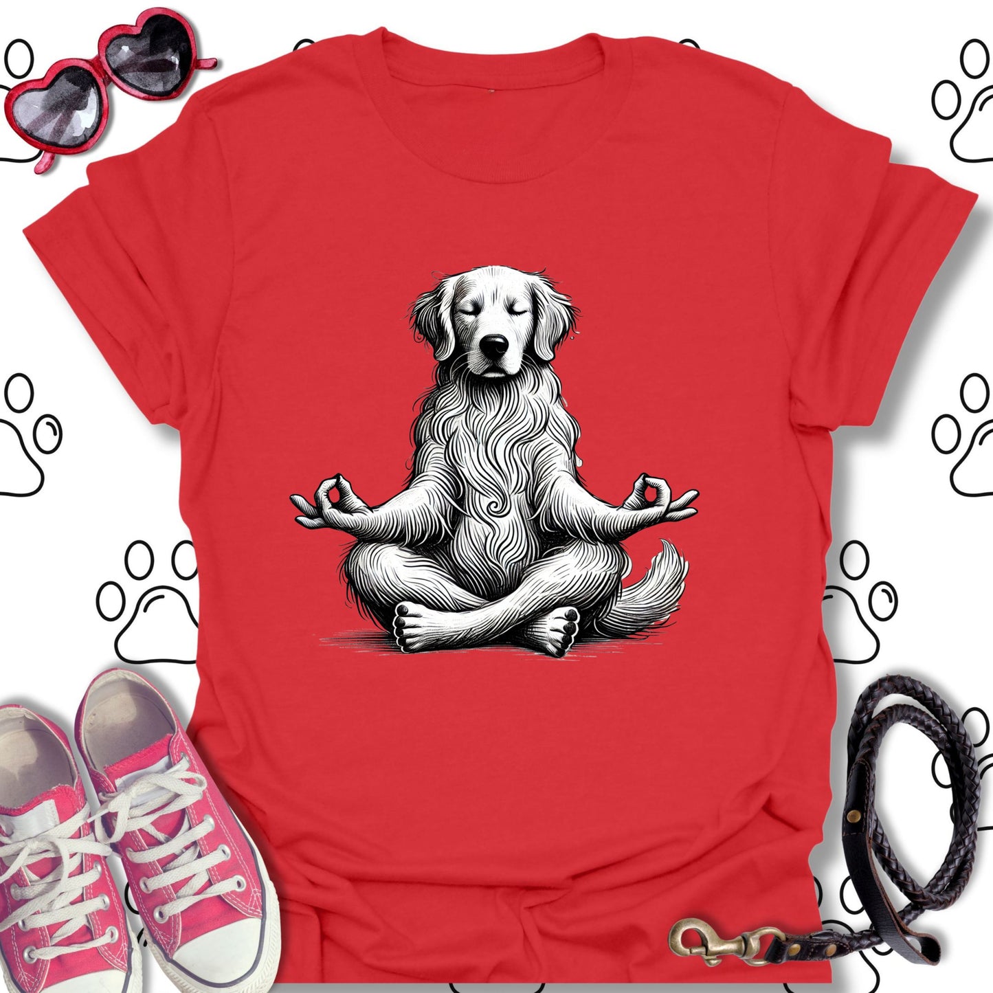 Meditating Yoga Golden Retriever