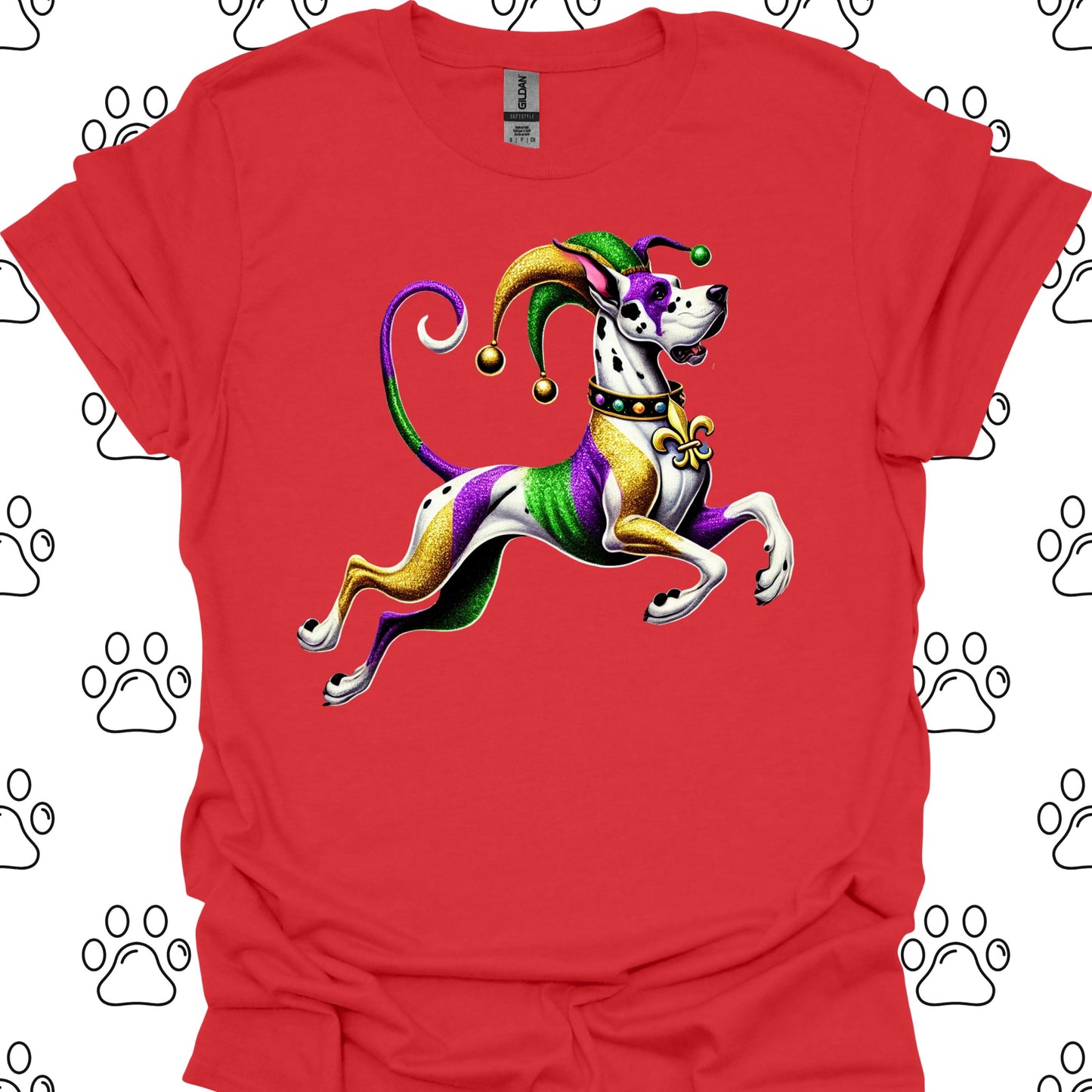 Great Dane Mardi Gras Jester T-Shirt
