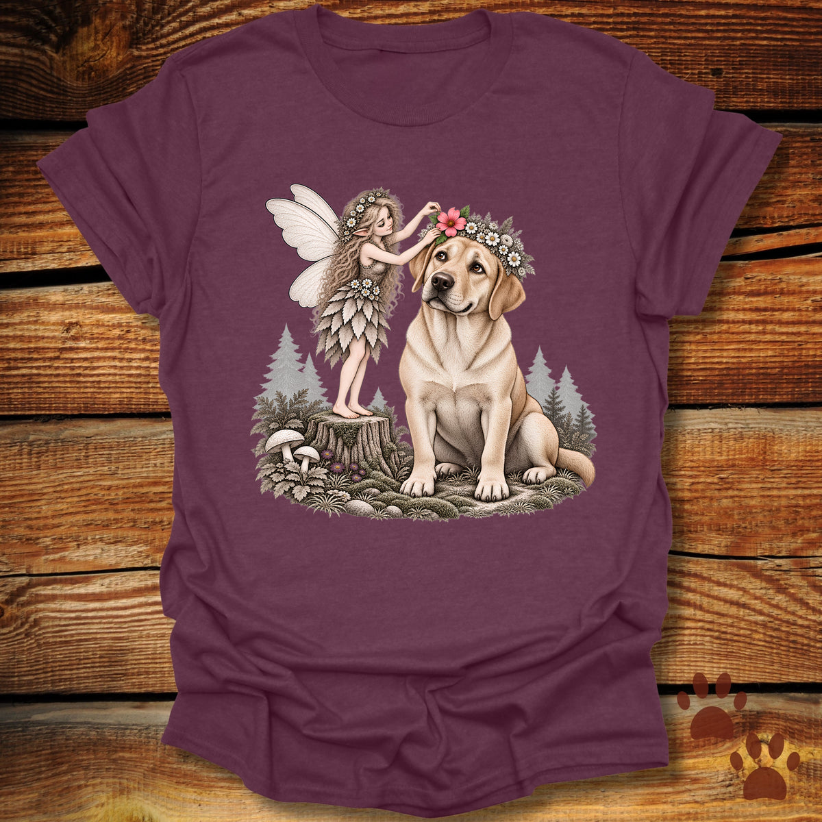 Yellow Lab Fairy Flower Crown T-Shirt