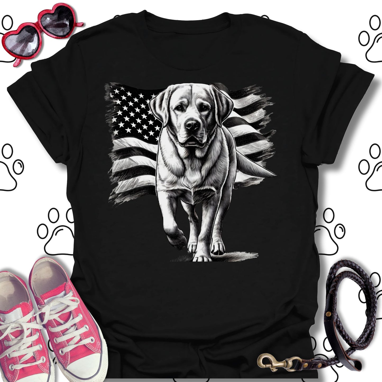 Labrador American Flag T-Shirt