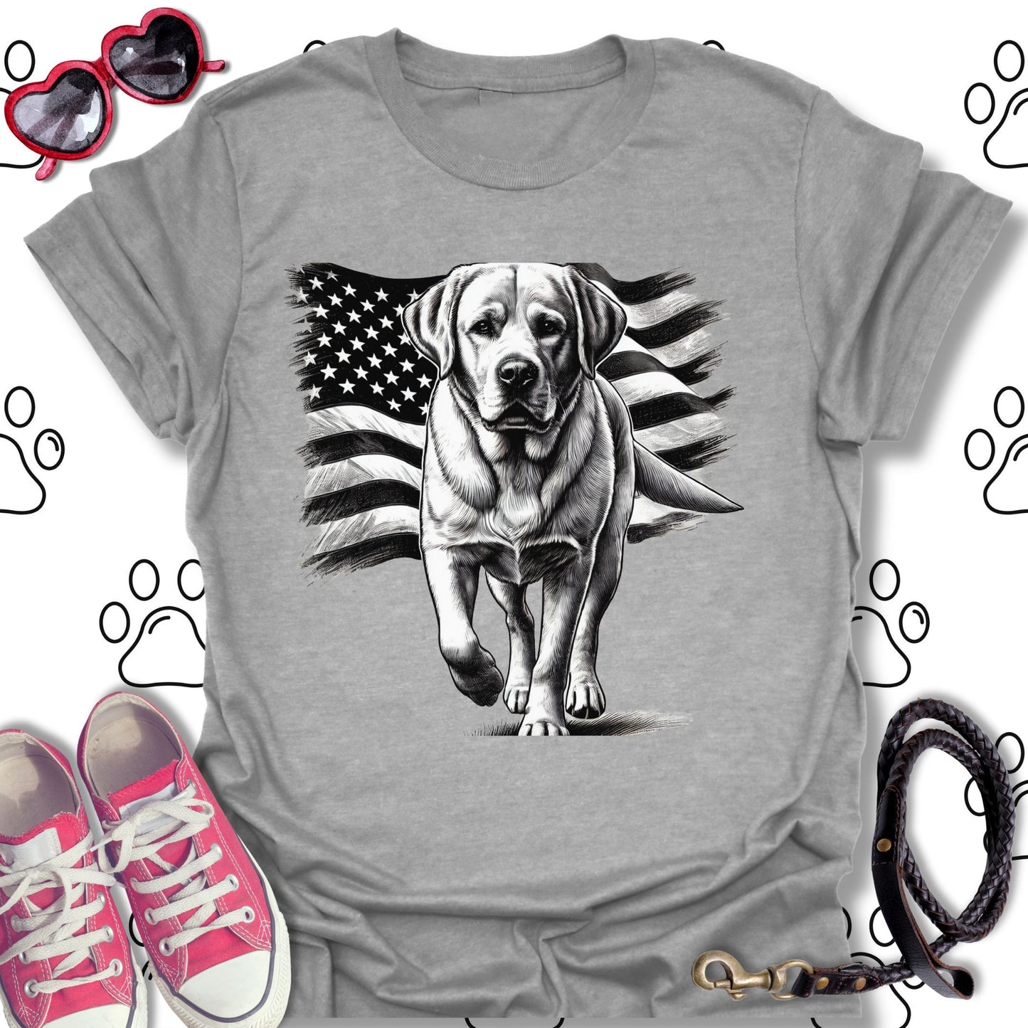 Labrador American Flag T-Shirt