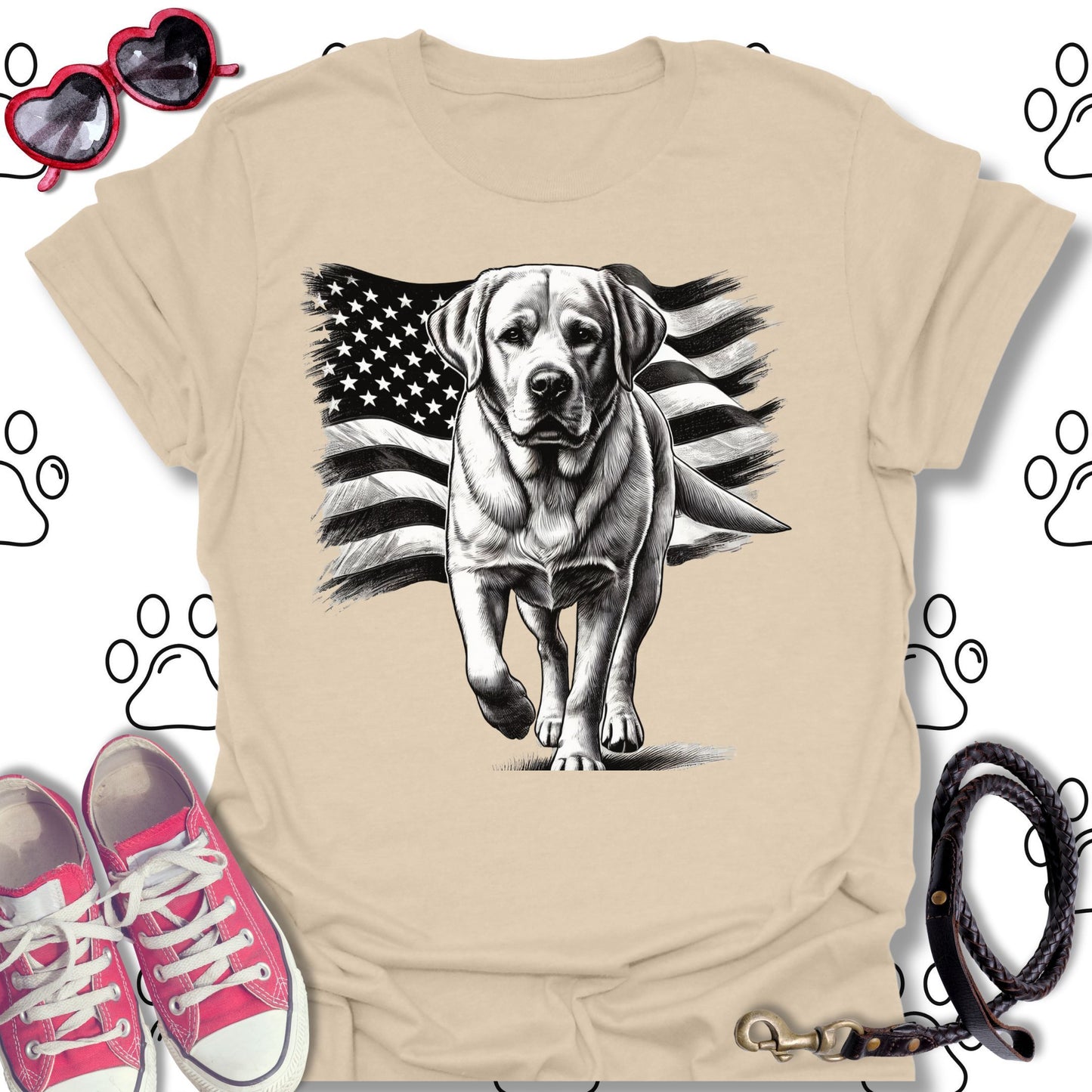 Labrador American Flag T-Shirt