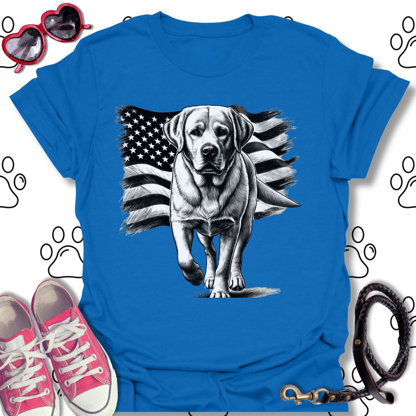 Labrador American Flag T-Shirt
