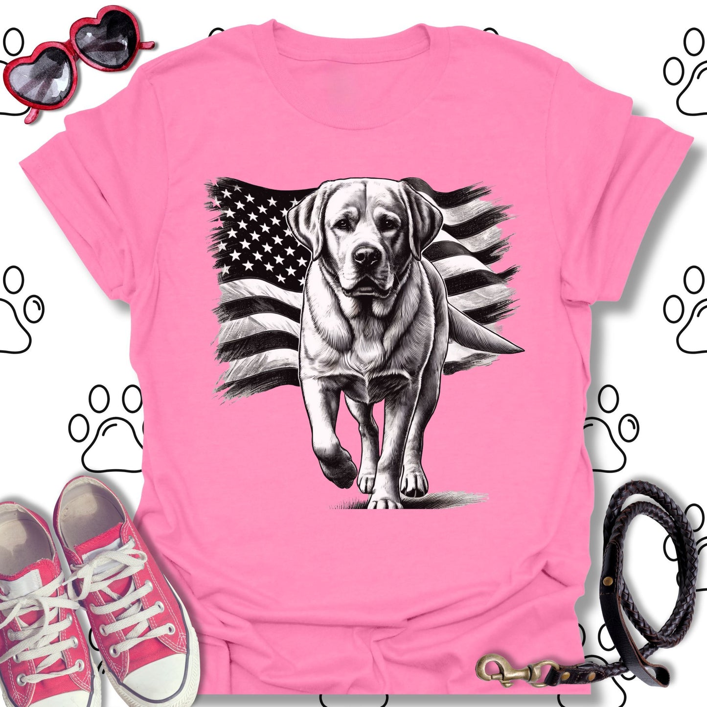 Labrador American Flag T-Shirt
