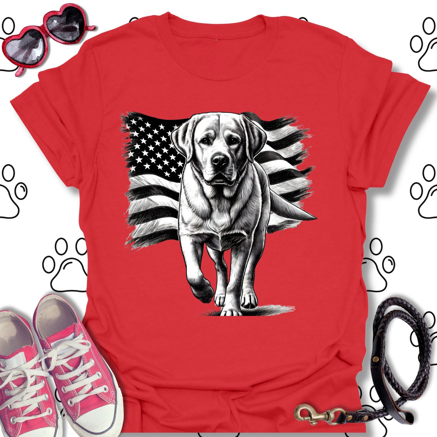 Labrador American Flag T-Shirt