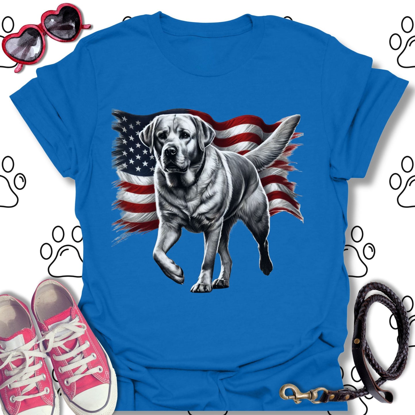Labrador Patriotic American Flag T-Shirt