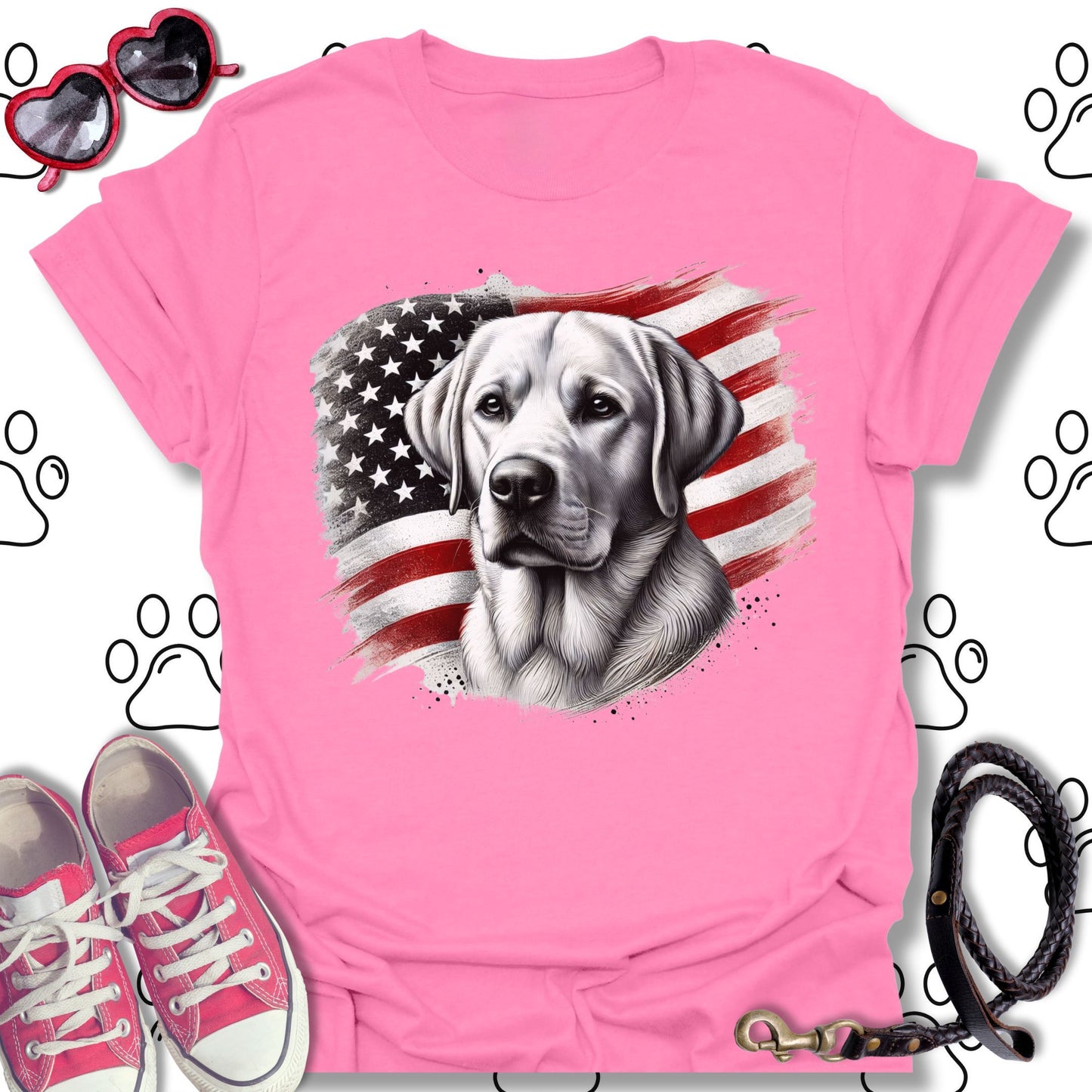 Labrador American Flag T-Shirt