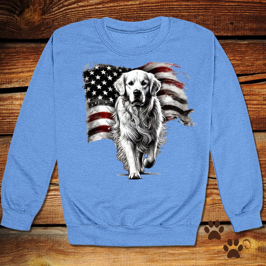 Golden Retriever American Flag Crewneck