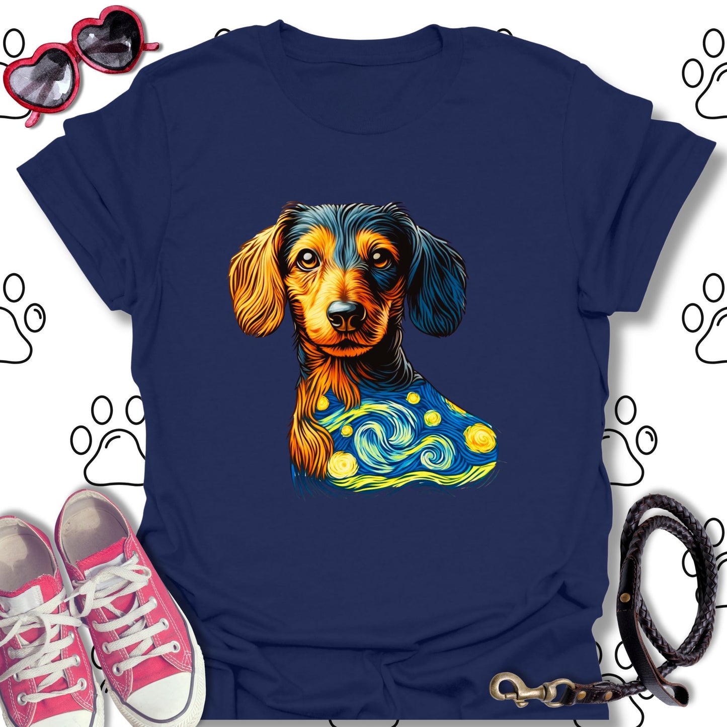 Dachshund Starry Night T-Shirt