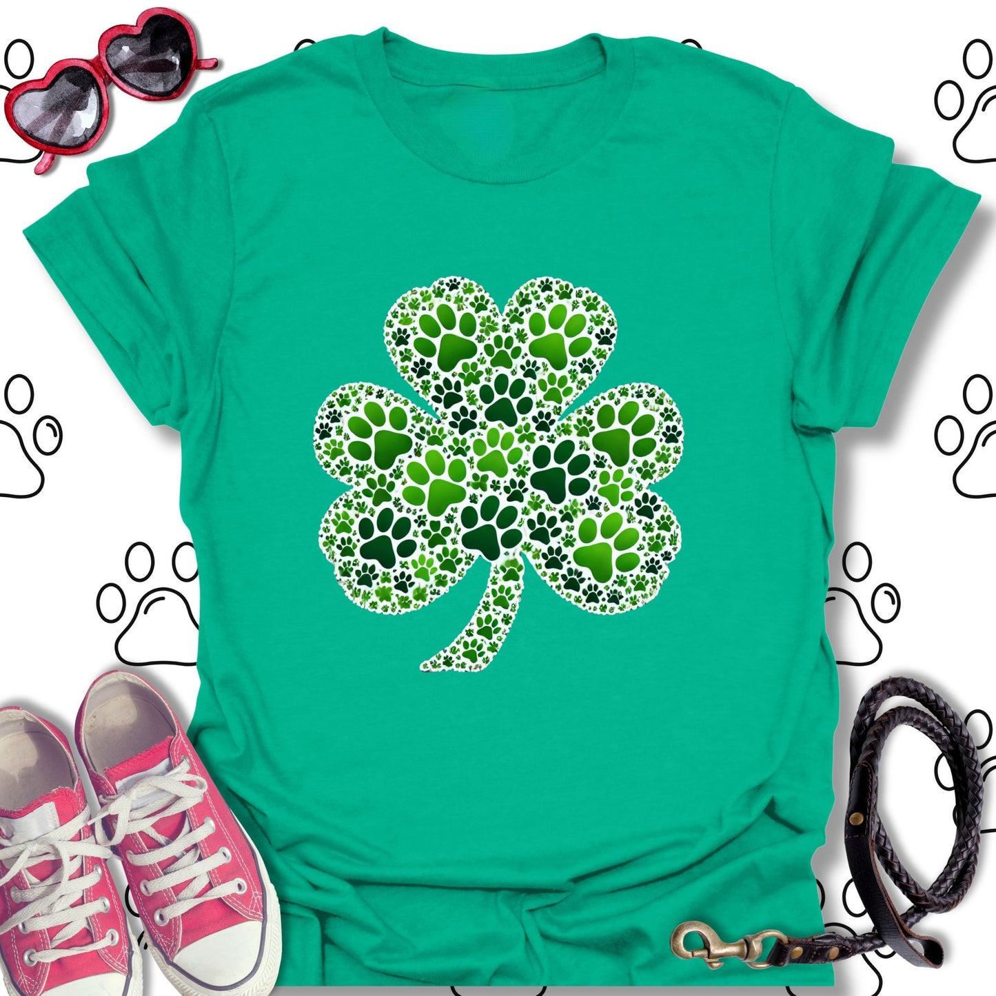 Lucky Paw Shamrock St. Patrick’s Day T-Shirt