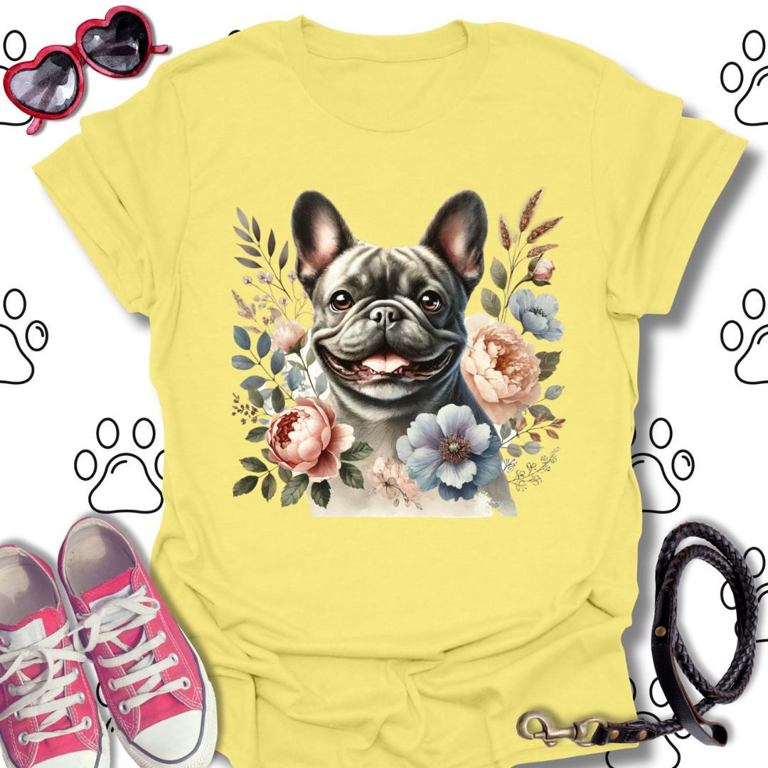 French Bulldog Floral Watercolor T-Shirt