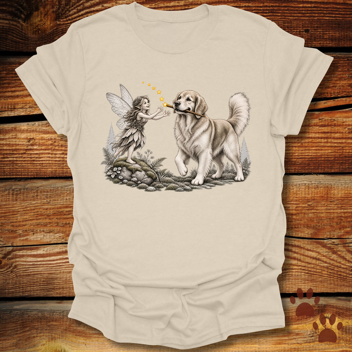 Golden Retriever Whimsical Fairy T-Shirt