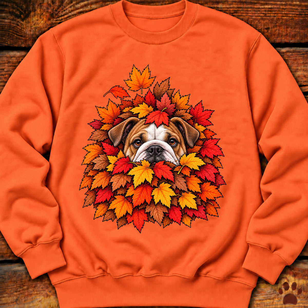 Bulldog Leaf Pile Crewneck