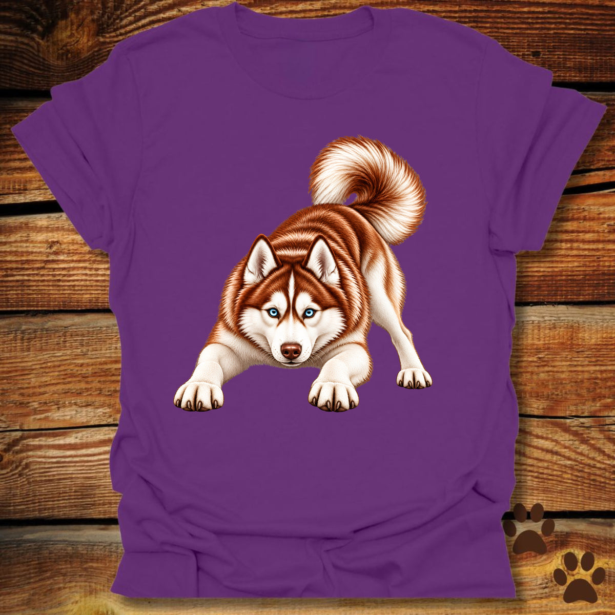 Red Siberian Husky Ready For Mischief T-Shirt