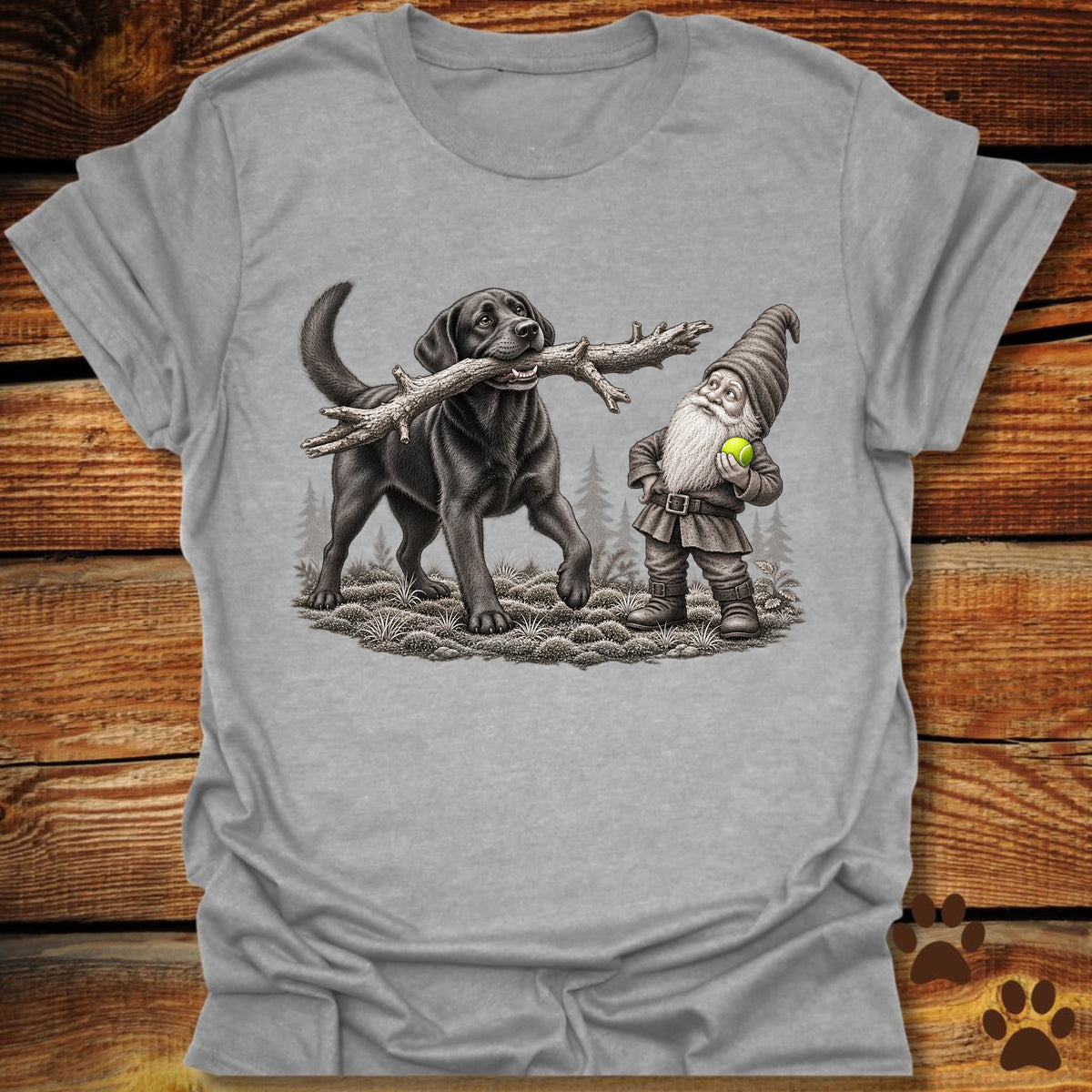 Garden Gnome and Labrador Retriever T-Shirt