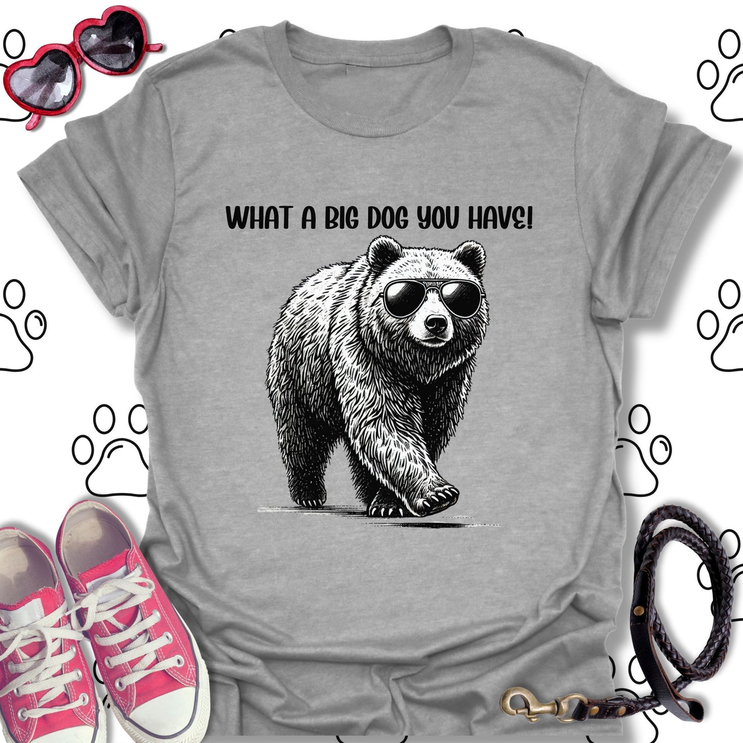 Bear with Sunglasses Big Dog T-Shirt