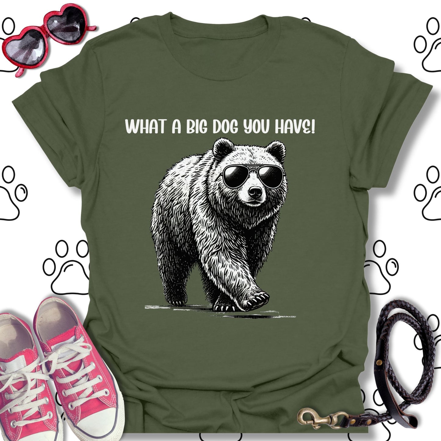 Bear with Sunglasses Big Dog T-Shirt
