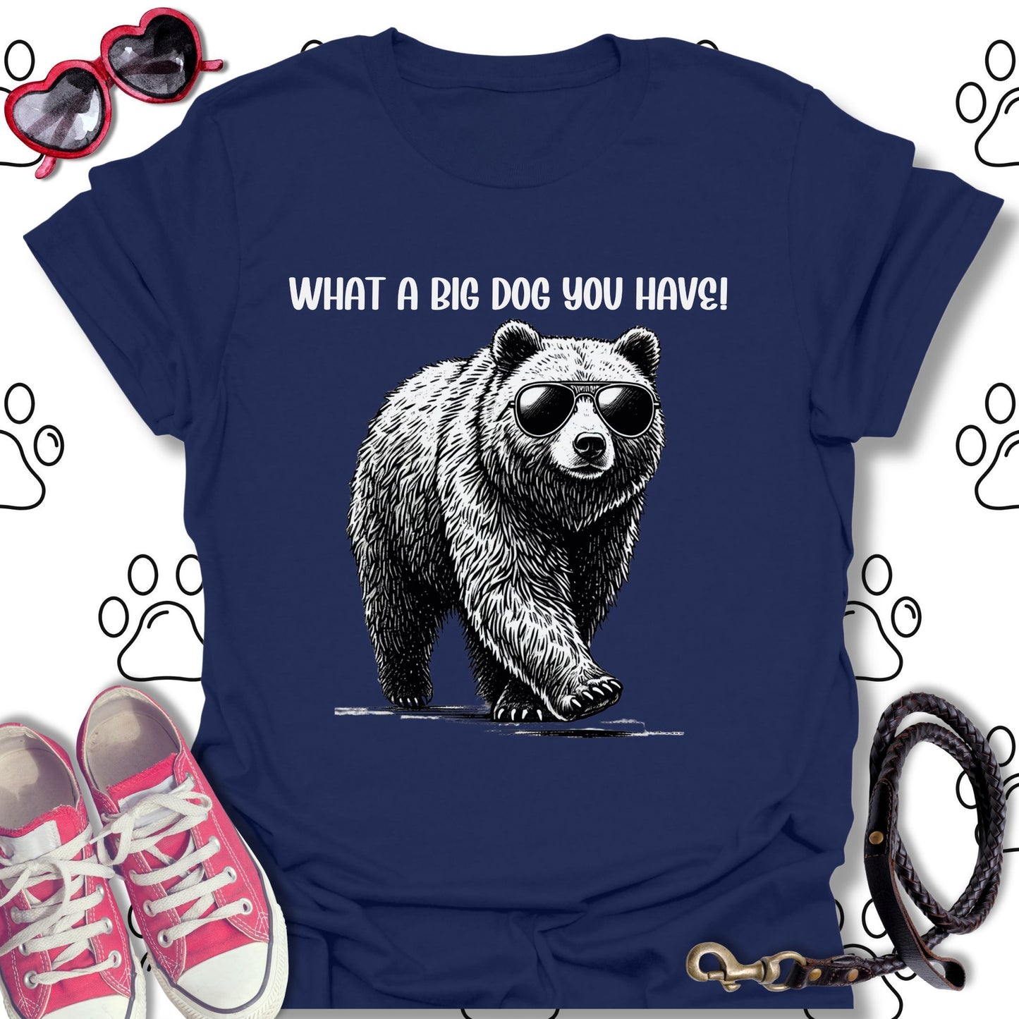Bear with Sunglasses Big Dog T-Shirt