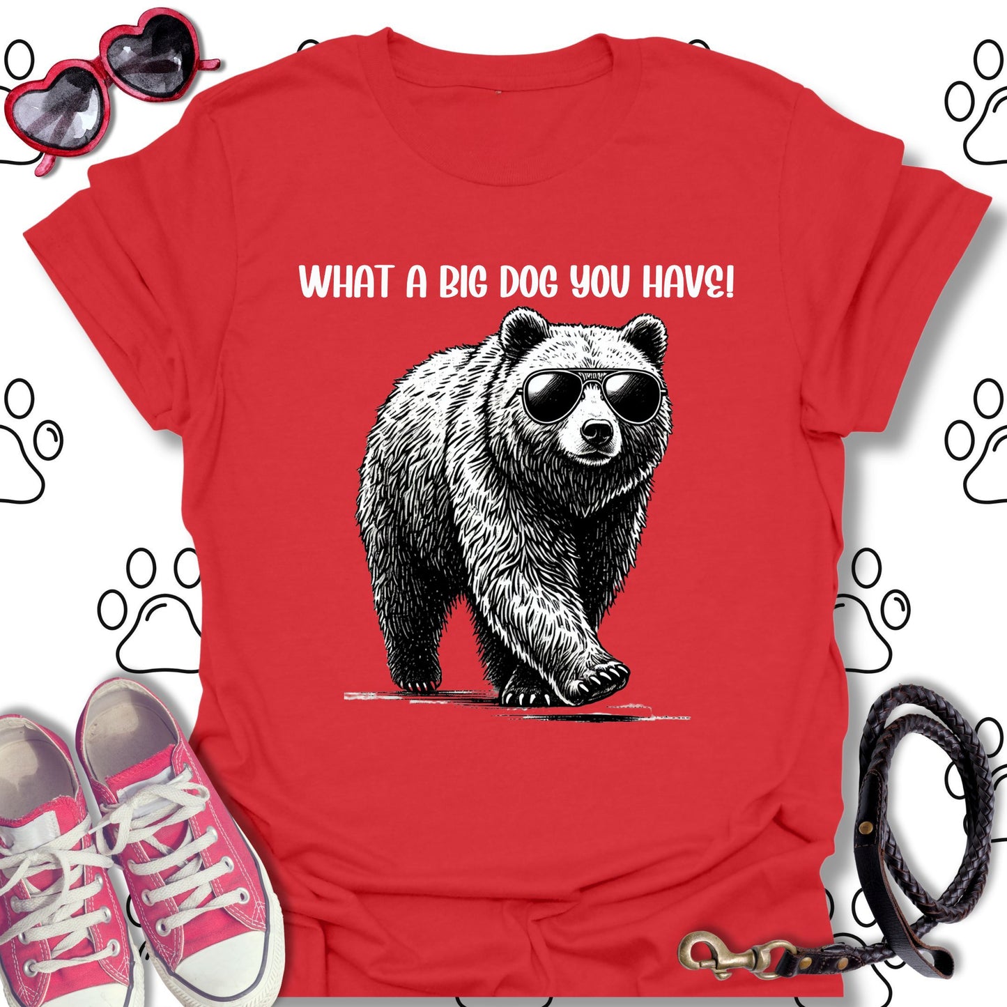 Bear with Sunglasses Big Dog T-Shirt