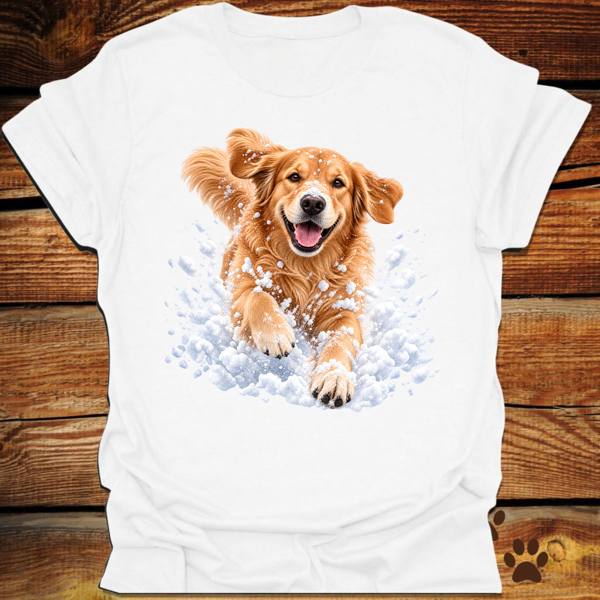 Golden Retriever Snow Day T-Shirt - Front & Back Print