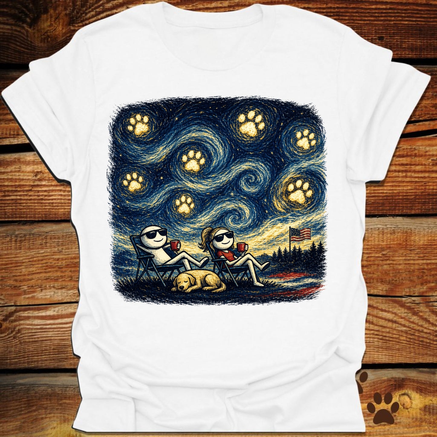 Starry Night Patriotic Chill T-Shirt