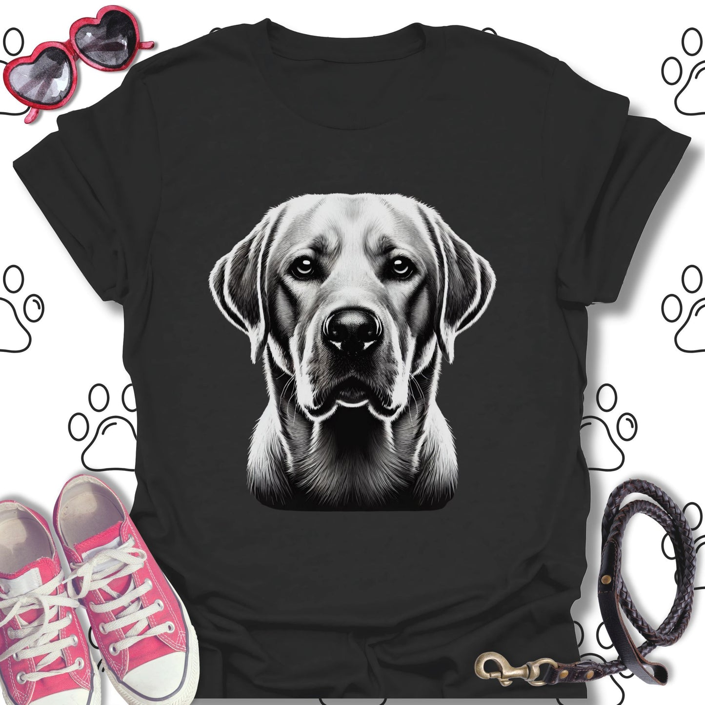 Yellow Labrador Monochrome Portrait