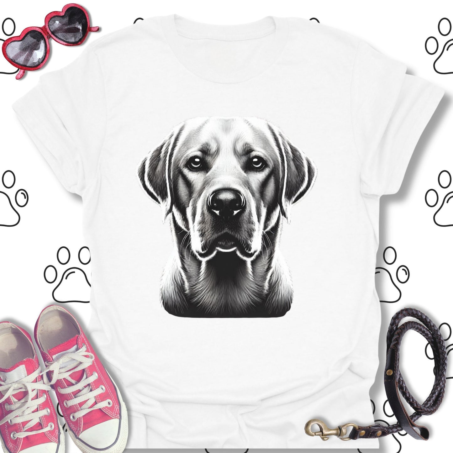 Yellow Labrador Monochrome Portrait