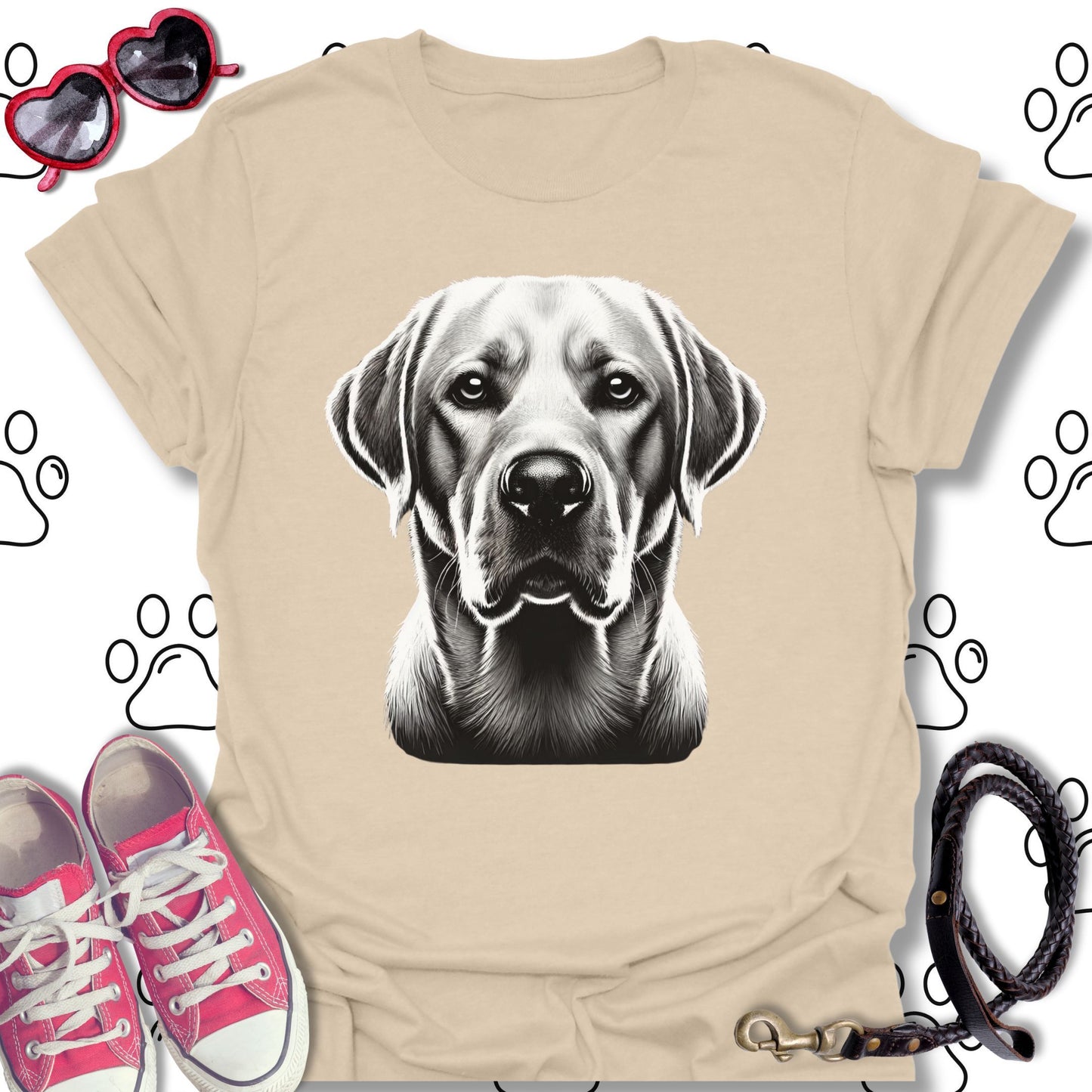 Yellow Labrador Monochrome Portrait