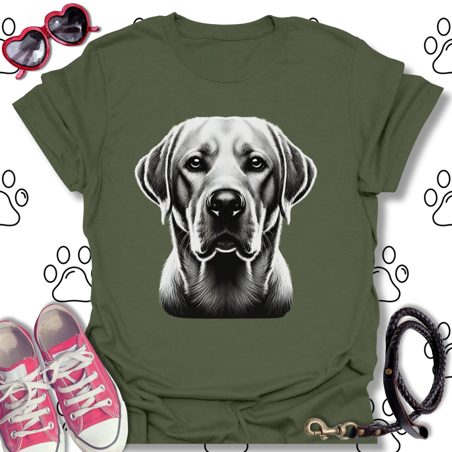 Yellow Labrador Monochrome Portrait