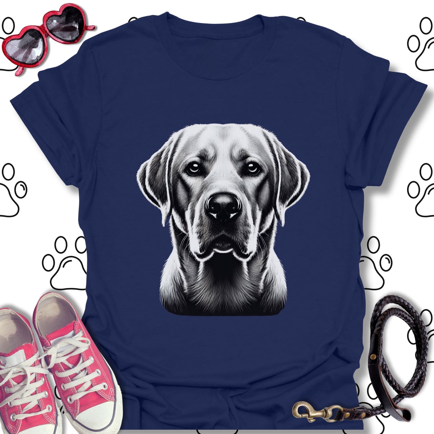 Yellow Labrador Monochrome Portrait
