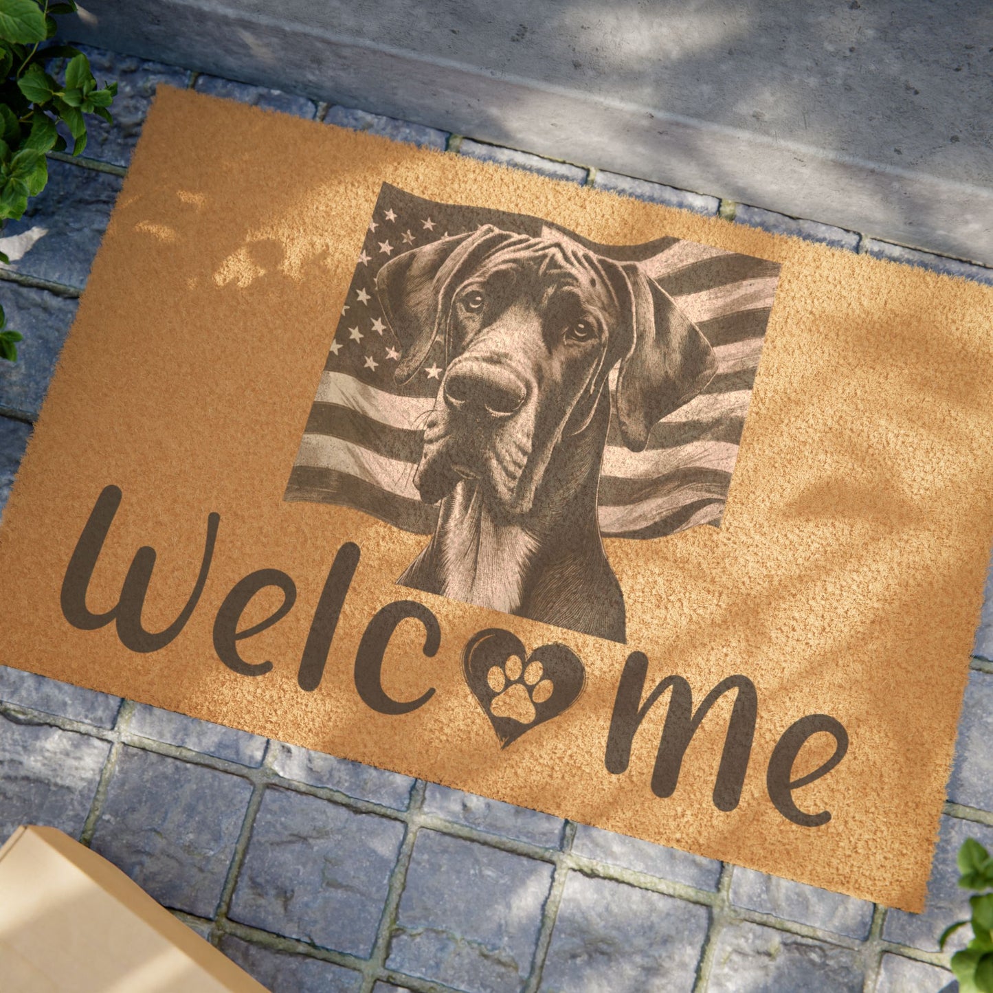 Great Dane American Flag Welcome Mat